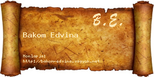 Bakom Edvina névjegykártya